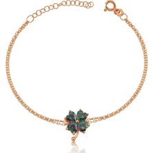 Mia Vento Mistik Topaz Yonca Rose Bileklik