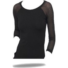 FSM1453 Kadın Modal Üzün Kollu Body Dantelli Bluz