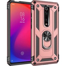 Kzy Xiaomi Mi 9t Pro Kapak Military Yüzüklü Stantlı Panzer Tank Kılıf Rose Gold
