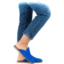 Aintap Süet Deri Mavi Erkek Gaziantep Yemeni Terlik