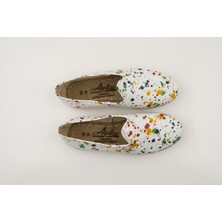 Aintap Deri Püskürtme Boyalı Beyaz Erkek Spor Yemeni