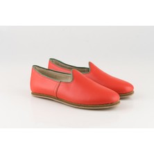 Aintap Deri Kırmızı & Yeşil Biyeli Erkek Klasik Yemeni