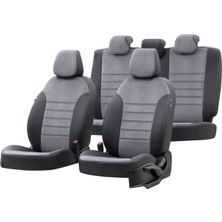 Otom BMW 1 Serisi 2011-2019 F20 Özel Üretim Koltuk Kılıfı London Design  Füme - Siyah