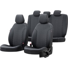 Otom Ford Transit 2002-2006 2+1 (3 Kişi) Özel Üretim Koltuk Kılıfı Amsterdam Design Deri Siyah - Beyaz