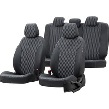 Otom Fiat Ducato 2013-Sonrası 2+1 (3 Kişi) Özel Üretim Koltuk Kılıfı Tokyo Design Deri Siyah - Beyaz