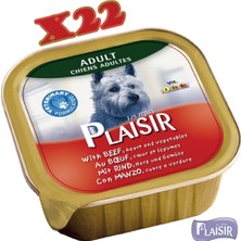 Plaisir Pate Sığır Etli & Sebzeli Yaş Köpek Maması 150 gr x 22 Adet