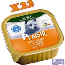 Plaisir Pate Tavuk Etli Yaş Köpek Maması 150 gr x 22 Adet