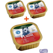 Plaisir Pate Sığır Etli & Sebzeli Yaş Köpek Maması 150 gr x 3 Adet