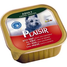 Plaisir Pate Sığır Etli & Sebzeli Yaş Köpek Maması 150 gr x 22 Adet