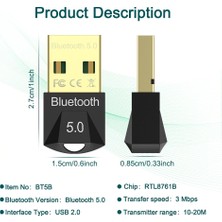 Schulzz Mini Adaptör Dongle Bluetooth 5.0 USB Alıcı / Verici