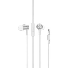 Xiaomi Piston Basic Edition Mikrofonlu Kulakiçi Kulaklık, Beyaz/gümüş