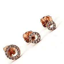 Ose Shop Pırlanta Işıltısında Zirkon Taşlı Gümüş Rose 3 Lü Tek Küpe Kombin