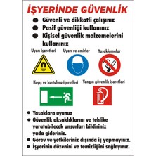 İzmir Serigrafi İş Yerinde Güvenlik 2.6 mm PVC Uyarı Levhası 17,5 x 25 cm