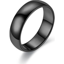 Chavin 6 mm Söz Siyah İp Kaplama Unisex Çelik Yüzük