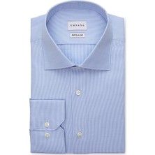 Emnana Açık Mavi Kareli Premium Regular Fit Gömlek