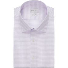 Emnana Lila Kareli Slim Fit Gömlek