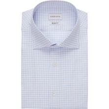 Emnana Mavi Kareli Slim Fit Gömlek