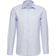 Emnana Mavi Kareli Slim Fit Gömlek