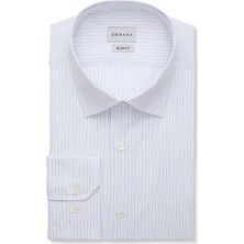 Emnana Lacivert Çizgili Slim Fit Gömlek