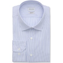 Emnana Mavi Çizgili Slim Fit Gömlek