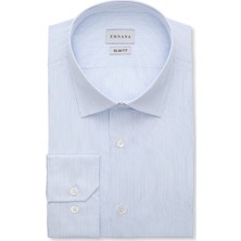 Emnana Mavi Çizgili Slim Fit Gömlek