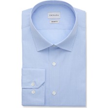 Emnana Açık Mavi Kareli Slim Fit Gömlek