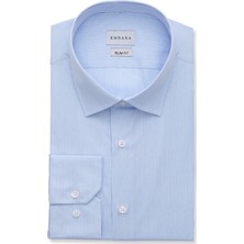 Emnana Açık Mavi Çizgili Slim Fit Gömlek