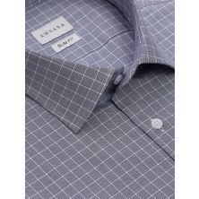 Emnana Lacivert Kareli Slim Fit Gömlek