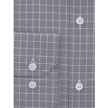 Emnana Lacivert Kareli Slim Fit Gömlek