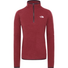 The North Face 100 Glacier Yarım Fermuarlı Kadın Polar Bordo