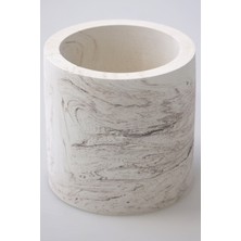 Yapay Çiçek Deposu Handmade Beton Saksı 10 cm Model-17 Taş Rengi