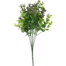 Yapay Çiçek Deposu Yapay 7 Dallı Yeşillik Şimşir Demeti 35 cm Mor