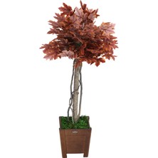 Yapay Çiçek Deposu Yapay Bodur Çınar Ağacı 110 cm Kiremit