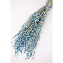 Yapay Çiçek Deposu Kuru Çiçek Yulaf Otu Demeti 50 cm Açık Mavi