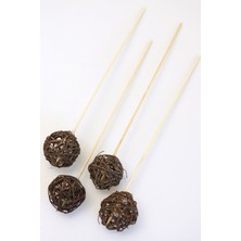 Yapay Çiçek Deposu Tropikal Lata Ball 4 Adet Kahverengi