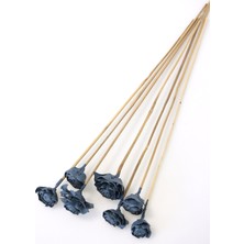 Yapay Çiçek Deposu Cedar Rose 7li Demet 45 cm Duman Mavisi