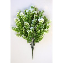 Yapay Çiçek Deposu 18 Dallı Dev Lüx Yeşillik Demeti 52CM Beyaz