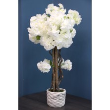 Yapay Çiçek Deposu Yapay Küçük Bahar Dalı Ağacı 80 cm Beyaz