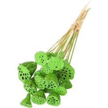 Yapay Çiçek Deposu 20 Adet Bambu Şiş Saplı Mini Lotus Plant Retro Yeşil  Lotus