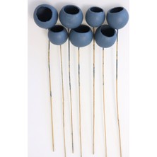 Yapay Çiçek Deposu Dekoratif Bell Cup Orta Boy 7li Doğal Kabak Duman Mavisi