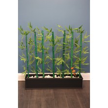 Yapay Çiçek Deposu Yeşil Boyalı Doğal Bambulu Seperatör (20X100X110CM)