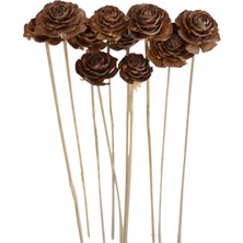 Yapay Çiçek Deposu Cedar Rose 10LU Demet 45 cm Naturel