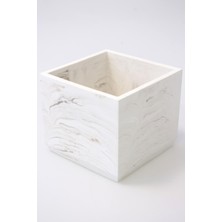 Yapay Çiçek Deposu Handmade Beton Saksı 13 cm Model-7 Taş Rengi