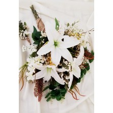 Yapay Çiçek Deposu Exculisve Serisi Botonika Büyük Gelin Buketi 2li Set