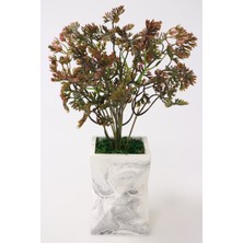 Yapay Çiçek Deposu Yapay Lüx Vazoda Bonsai Bitkisi Yeşi-Turuncu