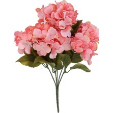 Yapay Çiçek Deposu 5 Dal Lux Pastel Ortanca Demeti Pembe