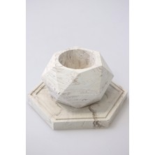 Yapay Çiçek Deposu Handmade Beton Saksı 2li Set 6.5 cm Model-13 Taş Rengi
