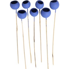 Yapay Çiçek Deposu Dekoratif Bell Cup Orta Boy 7li Doğal Kabak Saks Mavi