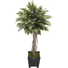 Yapay Çiçek Deposu Yapay Bodur Çınar Ağacı 140 cm Yeşil-Kiremit