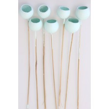 Yapay Çiçek Deposu Dekoratif Bell Cup Orta Boy 7li Doğal Kabak Uçuk Mavi
